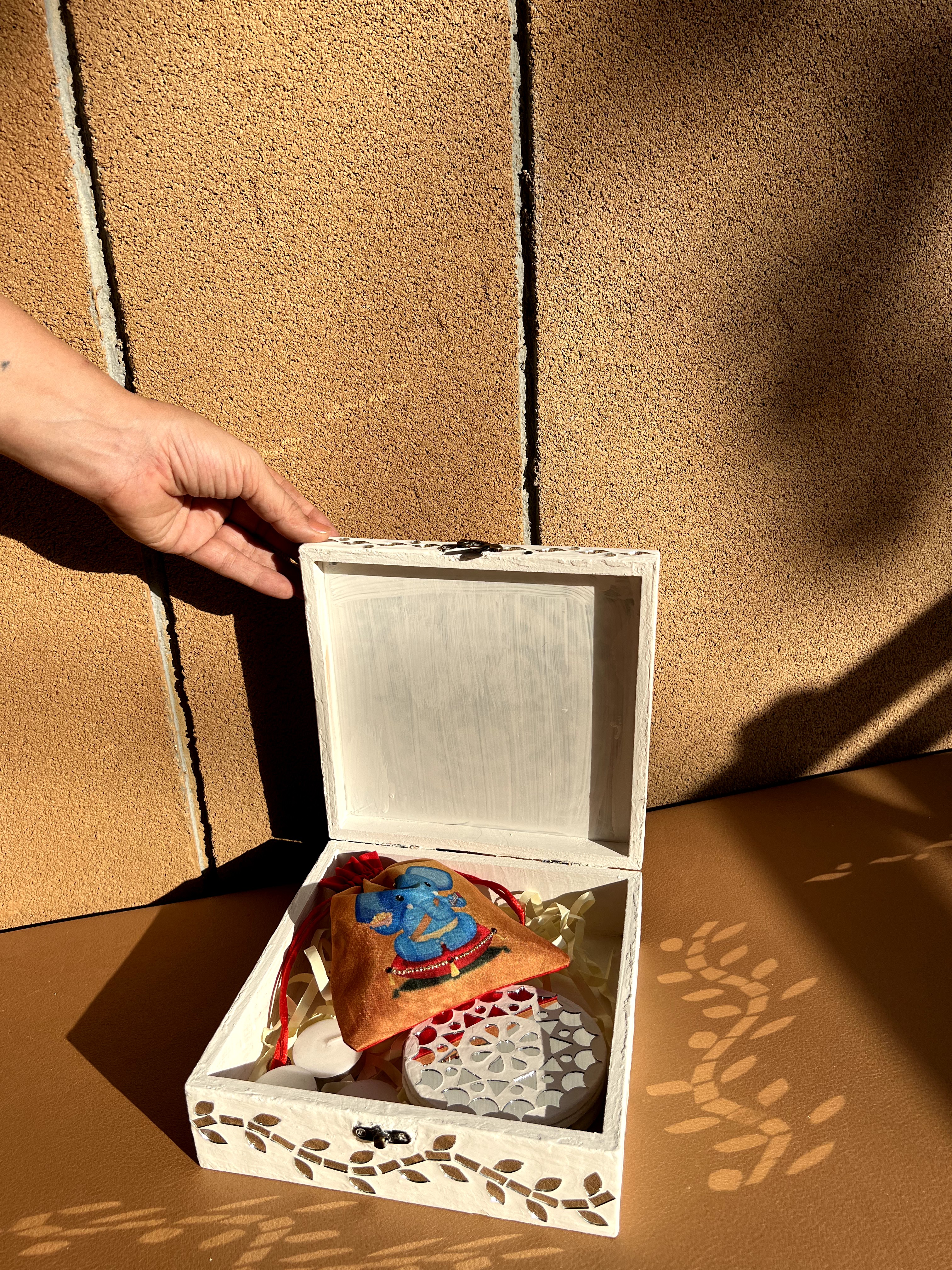 Handcrafted Hamper Box with Candle holder