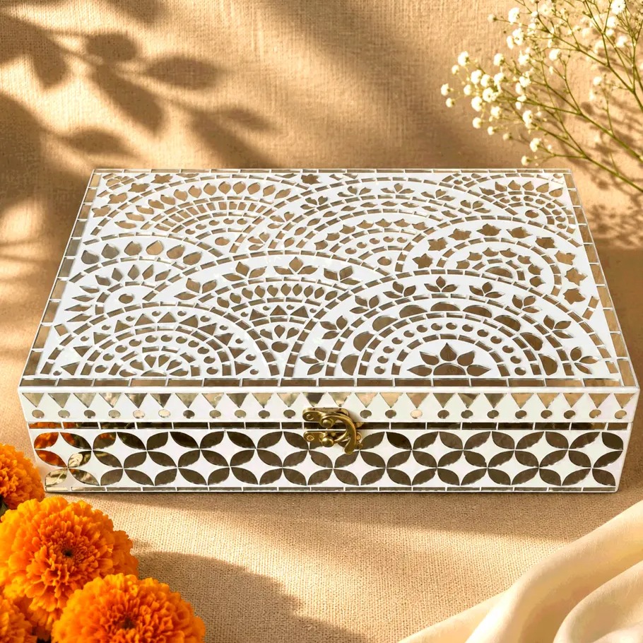 Handcrafted Jewellery Box with 6 Compartments
