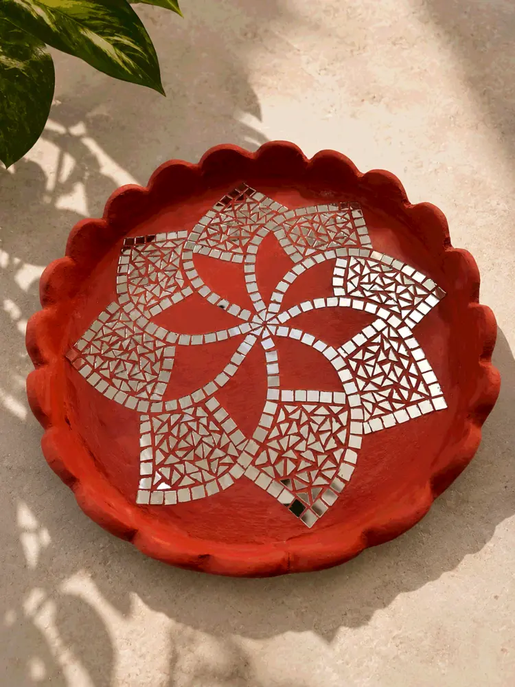 Mirror Mosaic & Terracotta Center Piece